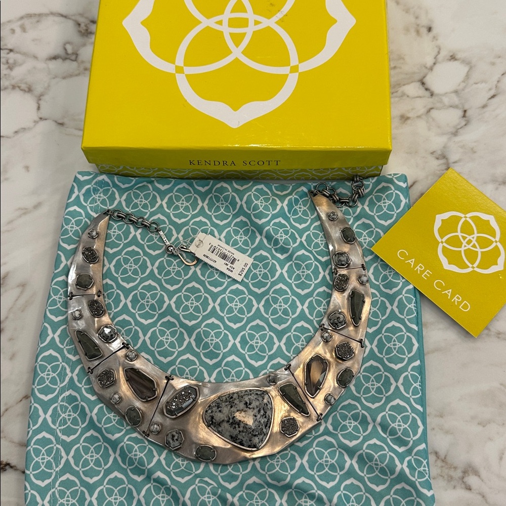 Kendra Scott Silver and Gray Necklace